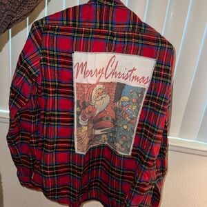 Merry Christmas flannel with patch